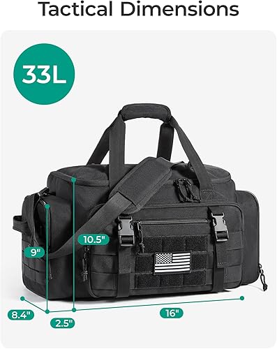 Miniatura 2 de BAGSMART Bolsa táctica de gimnasio para hombres, bolsa de lona de 22 litros para viajes con compartimento para zapatos, mochila táctica 4 en 1 para