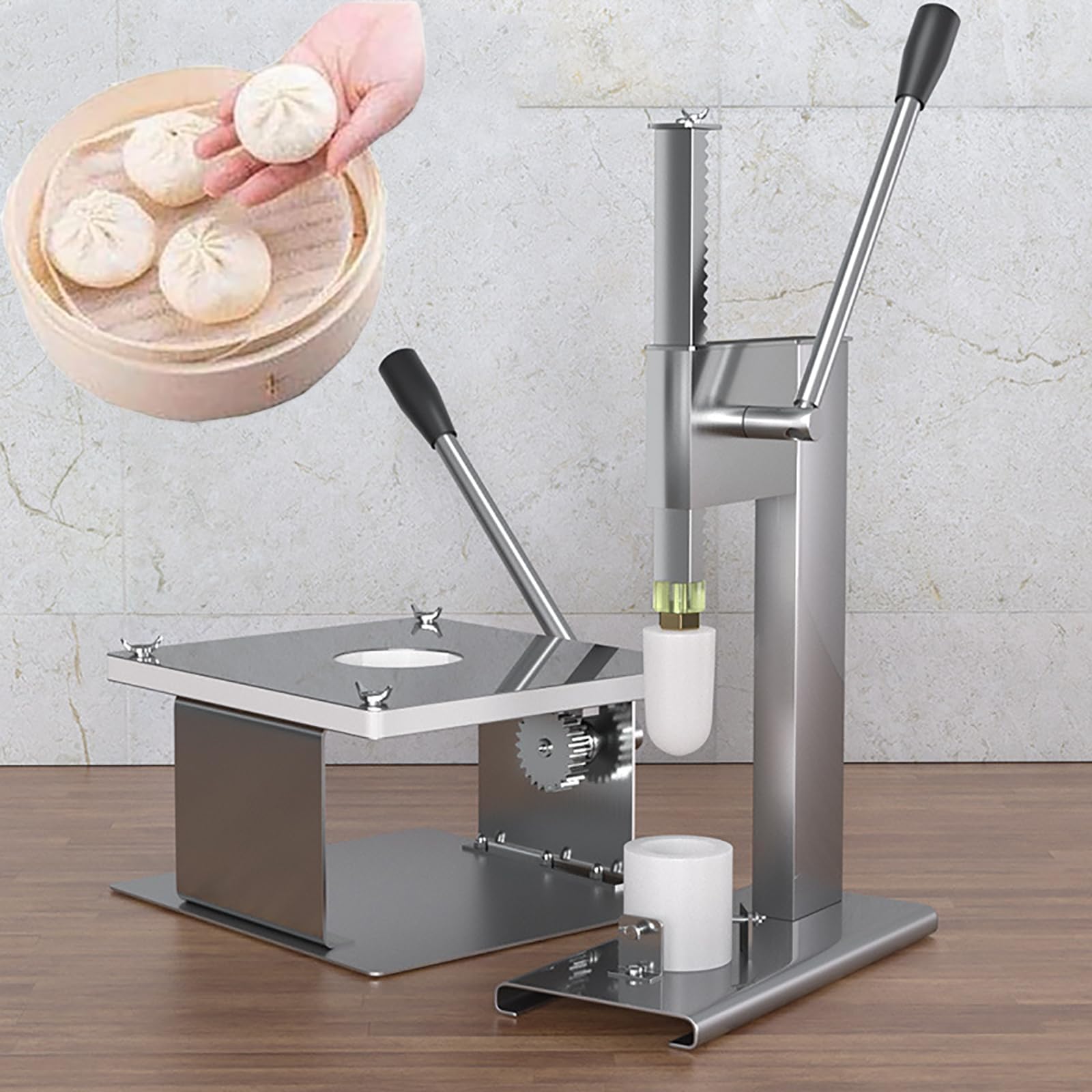 Steamed Stuffed Bun Making Mold - Manual Bun Machine with 3 Types of Molds - DIY Pastry Pie Steam Bun Dumpling Maker - Cooking Tool Set