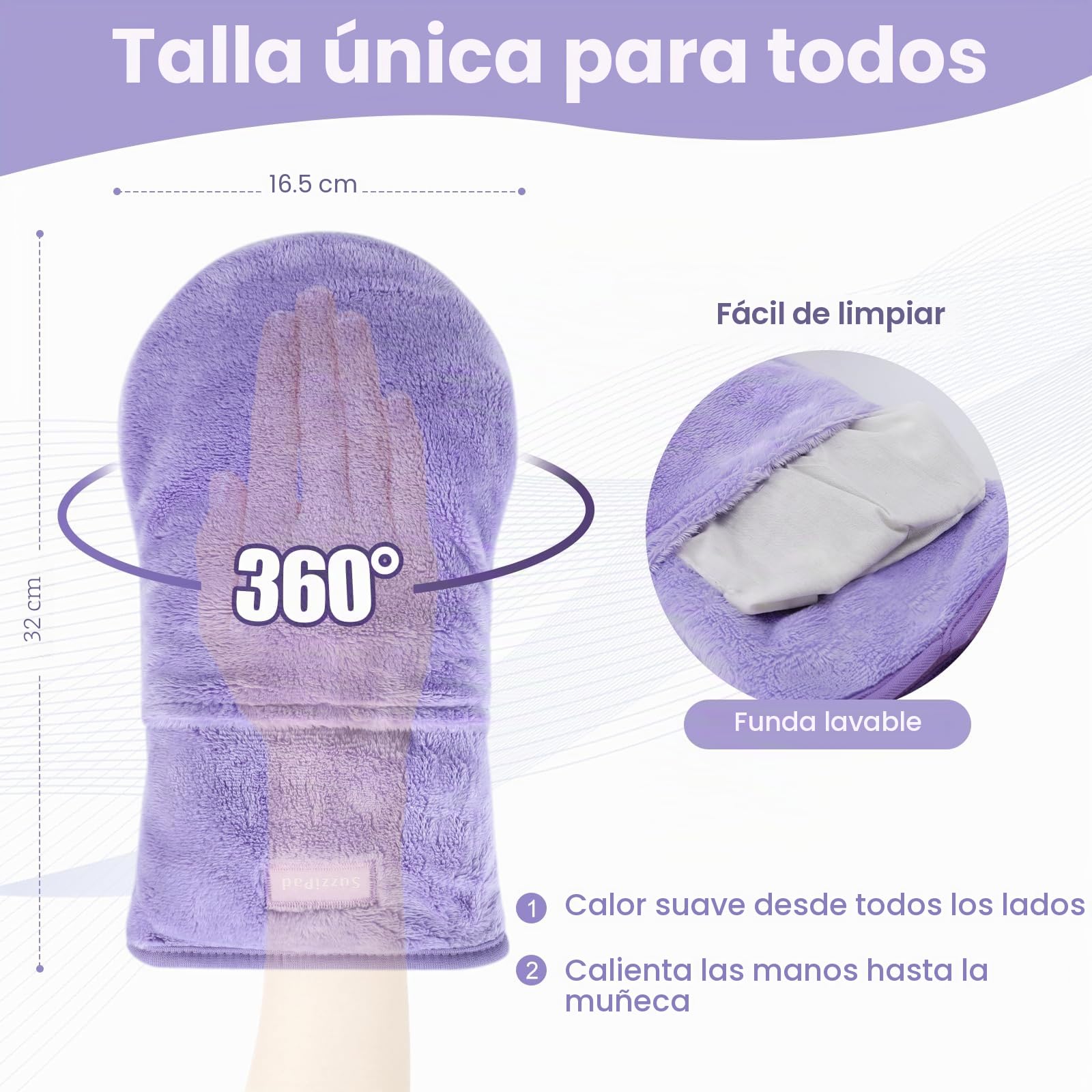 SuzziPad Guantes térmicos para manos de artritis, guantes de artritis para microondas para mujeres para dolor, articulaciones rígidas, túnel carpiano, dedo gatillo, calentadores de manos lavables,
