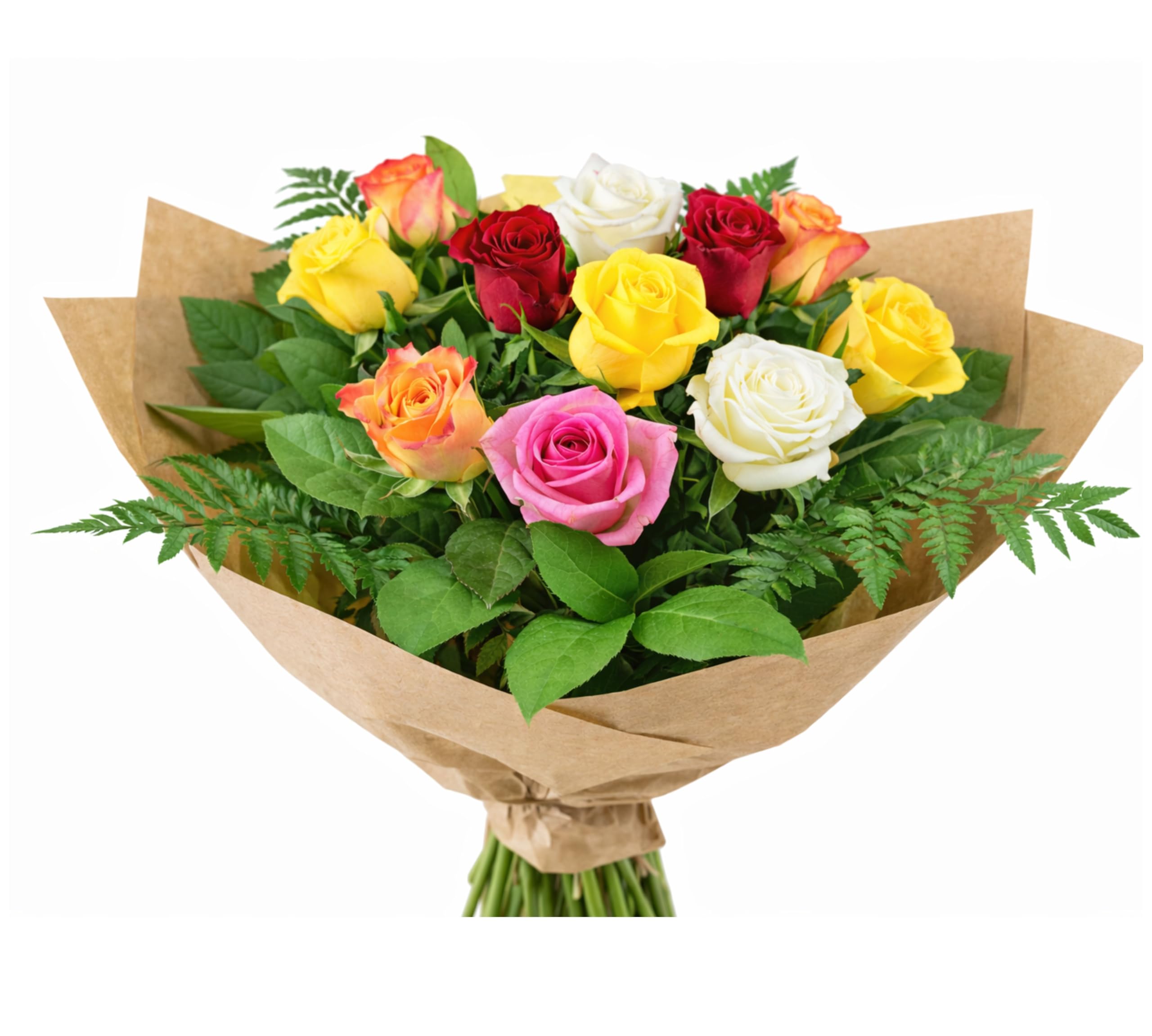 Cheerful Beauty Mixed Rose Bouquet – Seasonal Fresh Arrangement, sent for birthdays, anniversaries, thank you, Summer Blossom Abundance or celebrations