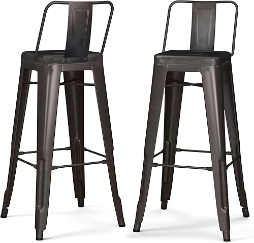 Miniatura 166 de SIMPLIHOME Rayne - Taburetes de encimera (juego de 2) – asientos de cocina de metal de 24 pulgadas de altura de asiento en blanco, asientos