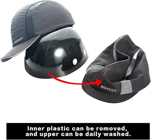 Vista 9 de MOHEEN Safety Bump Cap, Baseball Hat Style with Reflective Stripes Lightweight and Breathable Hard Hat Head Protection Cap azul (01# Blue),02#