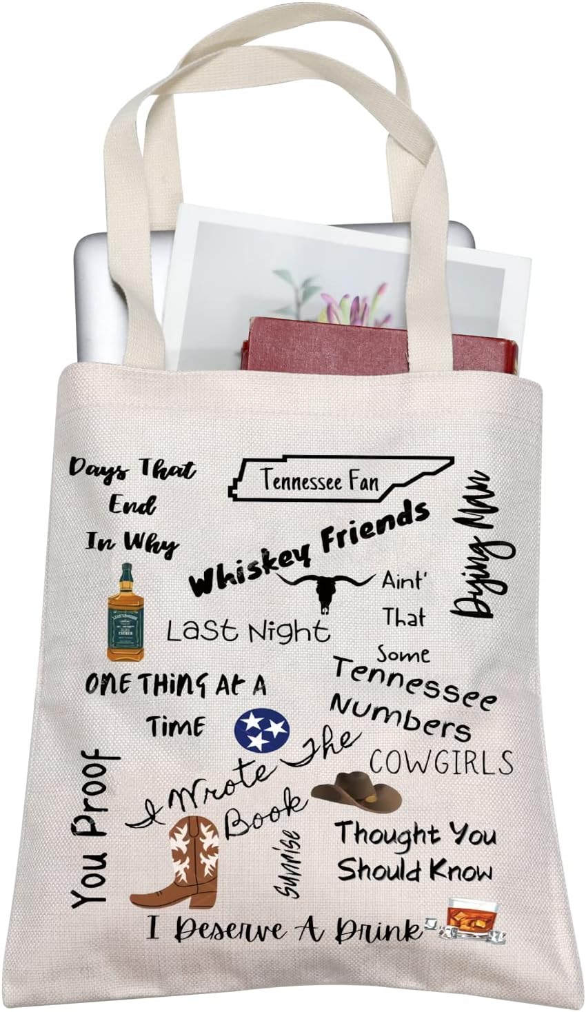 FOTAPSinger Tote Bag Singer Album Gift Album Merch Singer Album Canvas Tote Country Music Fans Shopping Bag Cowboy Music Gift (Cowboy Music Tote .)