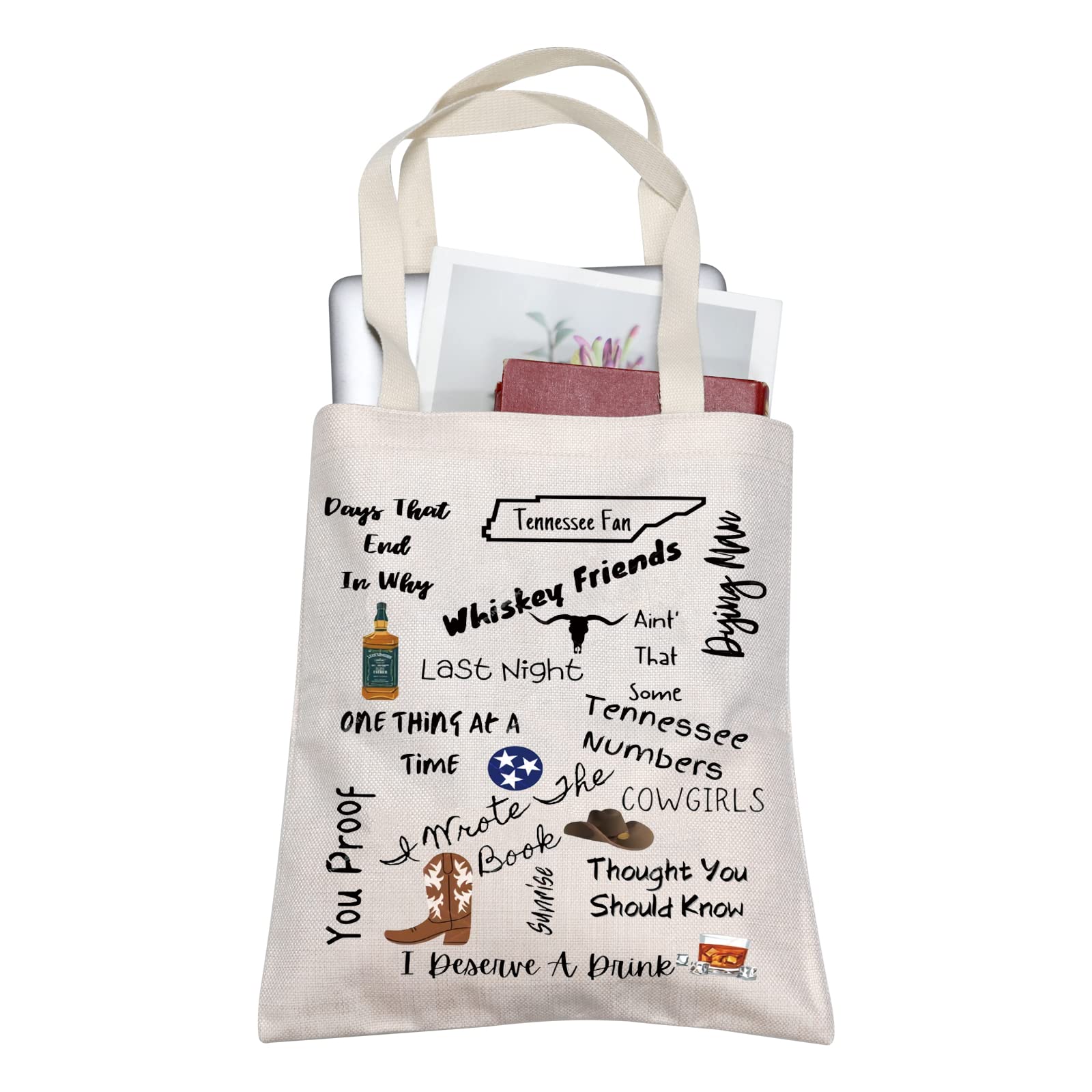 FOTAPSinger Tote Bag Singer Album Gift Album Merch Singer Album Canvas Tote Country Music Fans Shopping Bag Cowboy Music Gift (Cowboy Music Tote .)