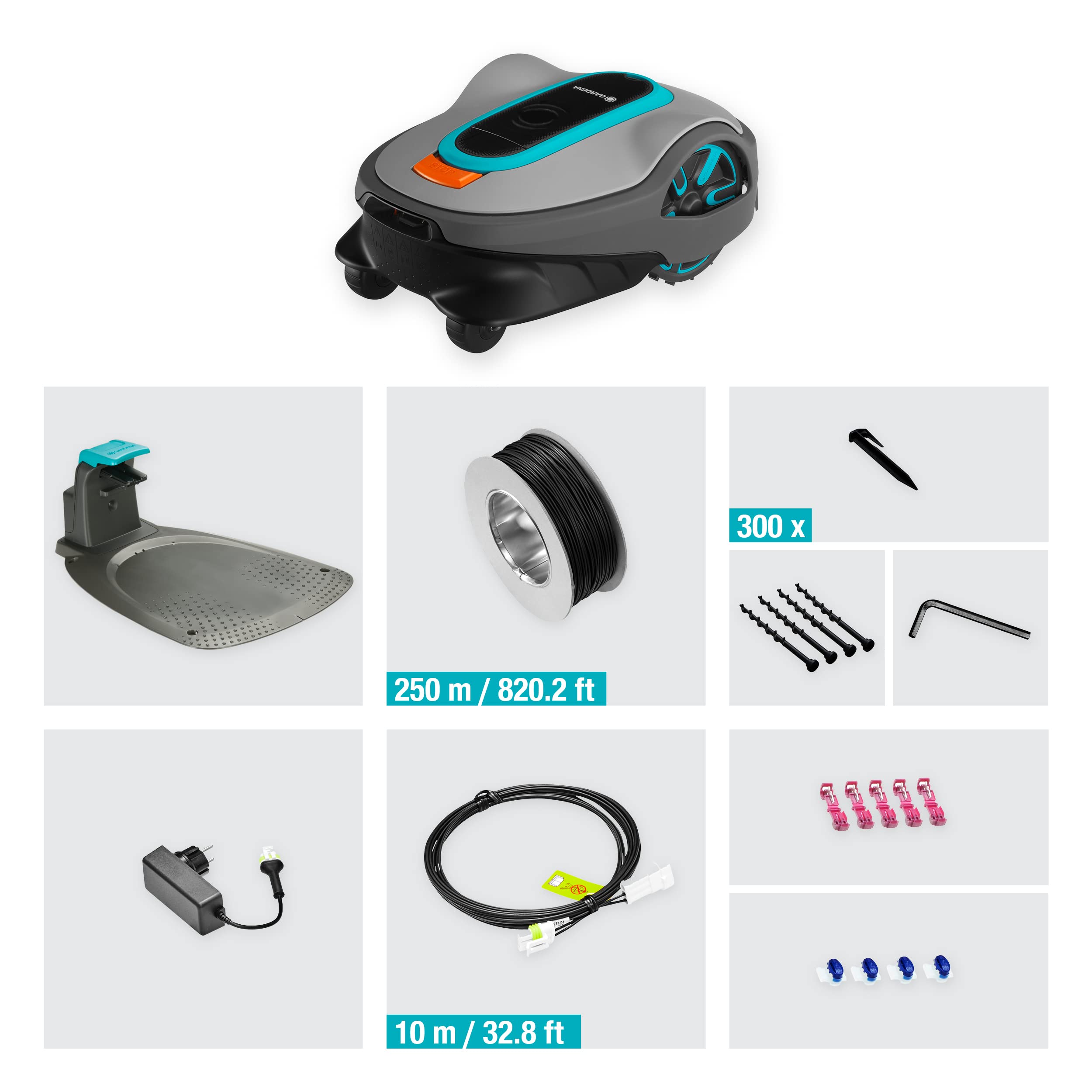 Gardena SILENO Life : Tondeuse Robot pour Surface de jusqu'à 1250 m², Fonction Easy-Passage, pentes jusqu'à 35%, Silencieux, Version FR/NL (15103-26)