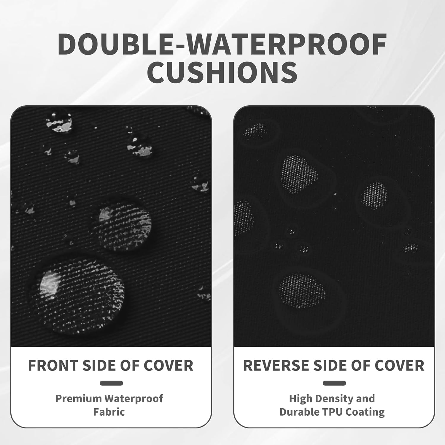 Outdoor Deep Seat Cushion Set 24 * 24 * 6.5 in Weather/Splash Proof, Fade Resistant with Removable Cover for Chairs Sofas- Black Pack of 1