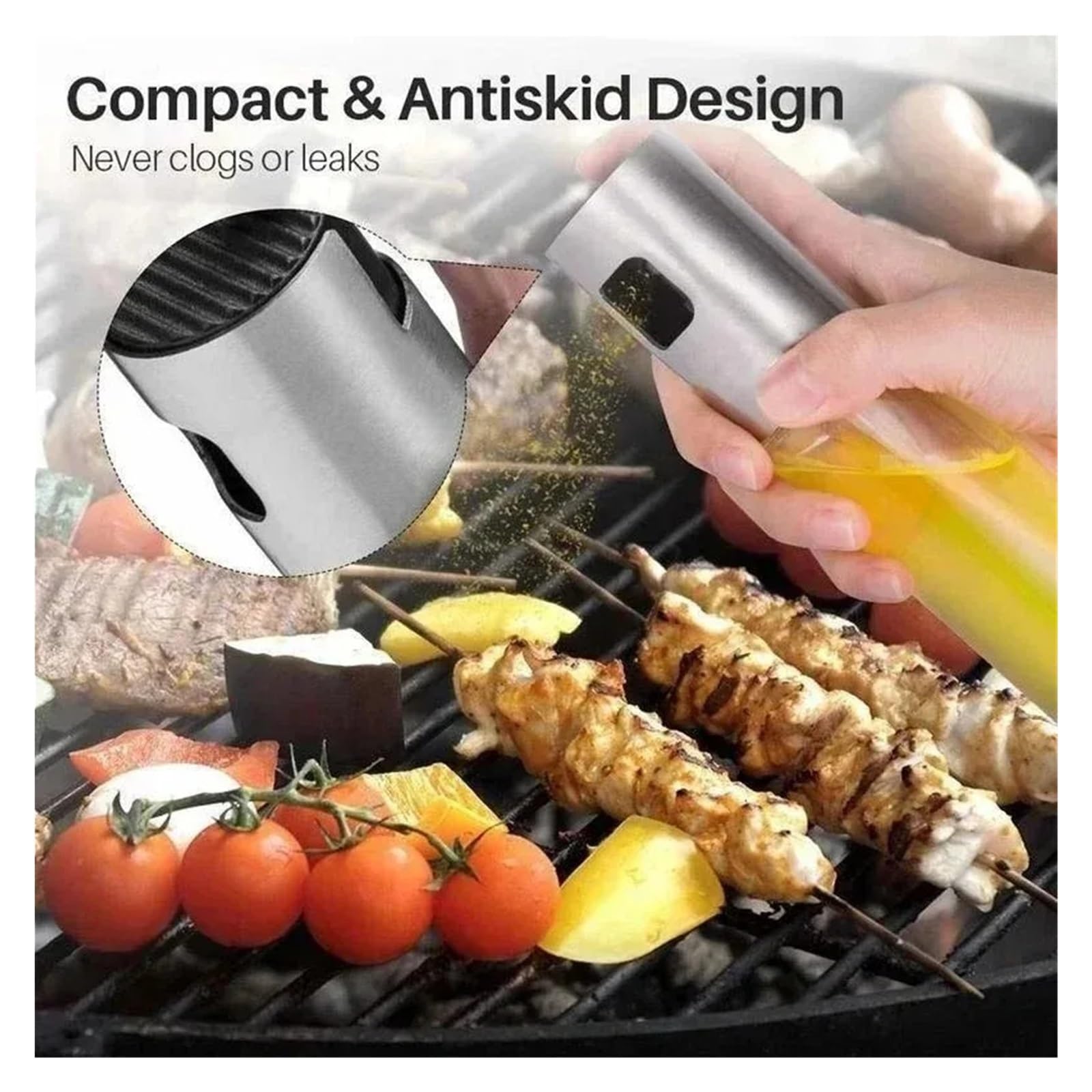 Ölspender, Ölsprüher Zum Kochen, Sprühnebel Für Salat, Grillen, Küche, Backen, Leere Essigflasche für Heißluftfritteuse, Salat(Rose Gold-6PCS)