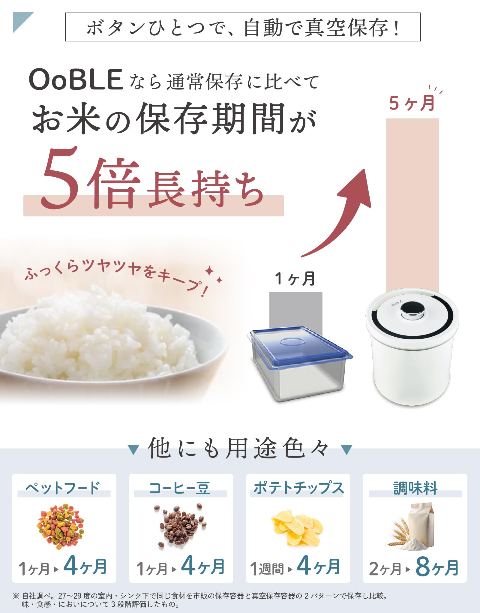Amazon.co.jp: OoBLE Genuine Vacuum Storage Container, Rice