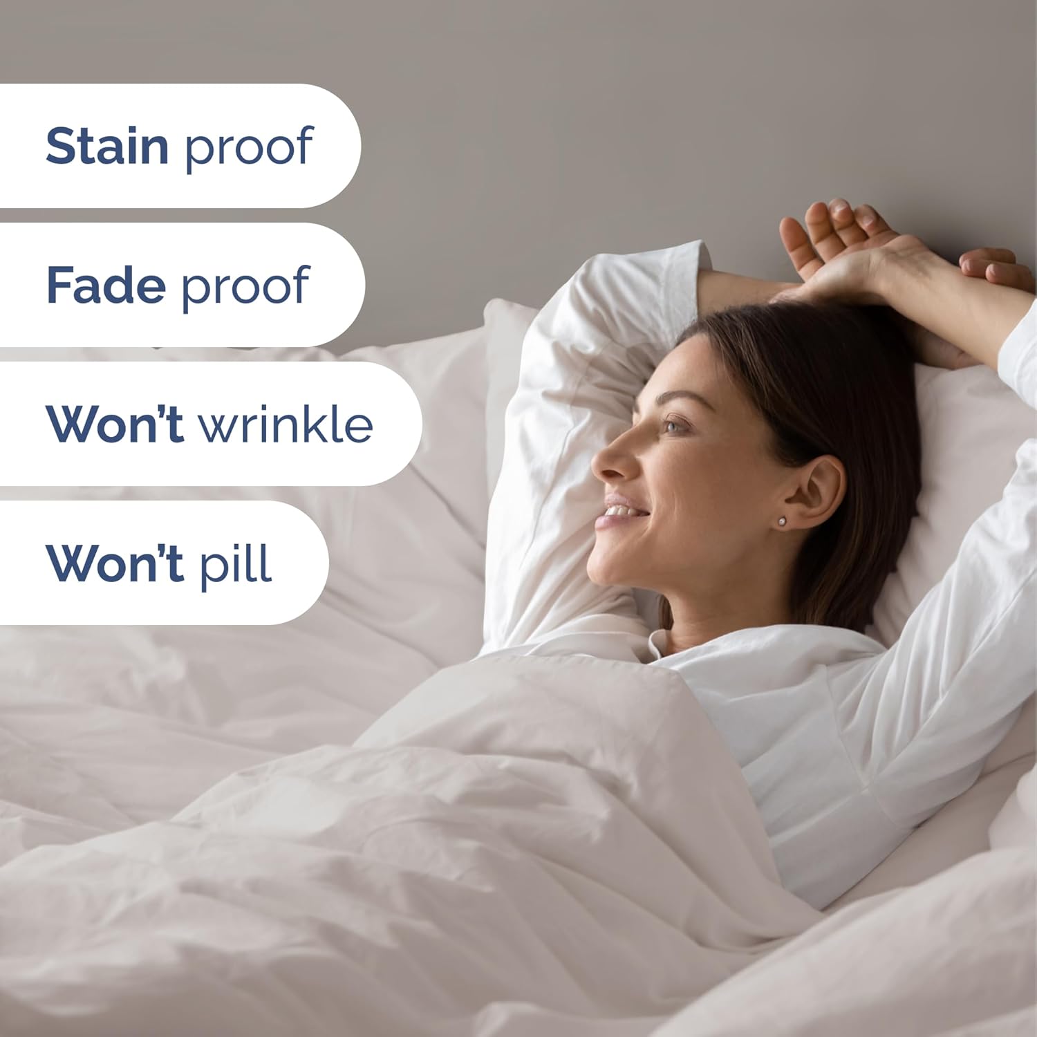 4pc Light Gray Sheet Set with Duvet (King Size) Bundle - Bed Set Includes Fitted Sheet, Flat Sheet, Duvet Cover & Pillow Cases/Shams - Hotel Luxury Bedding - Easy-Fit - Breathable & Cooling Duvet Set