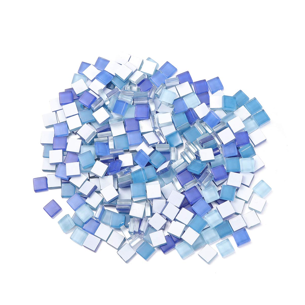 ULTNICE 300Pcs Colorful Mosaic Tiles Glass Mosaic Tile Supplies for DIY Crafts, Plates, Picture Frames, Flowerpots, Handmade Jewelry (Royal Blue)