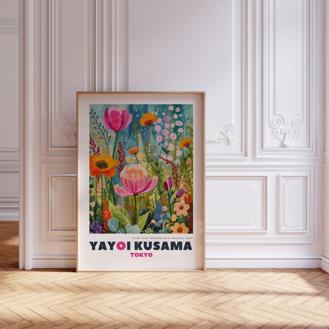 ARTINSPIRIO Art Poster by Yayoi Kusama (Oak Wooden Frame, 60 x 90