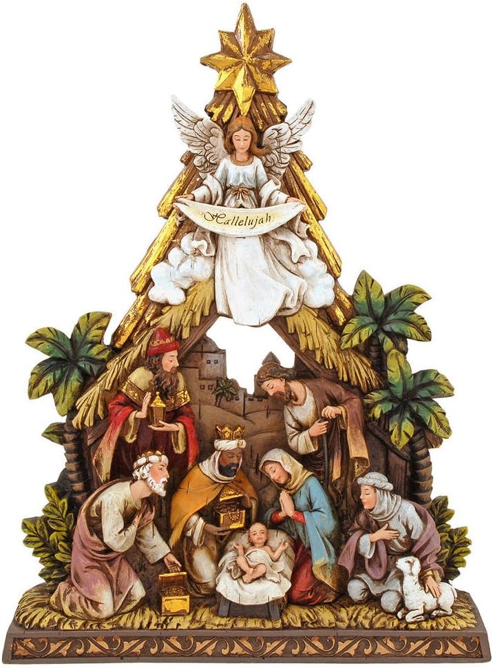 Creative Brands Avalon Gallery Nativity Tree and Stable Figurine
