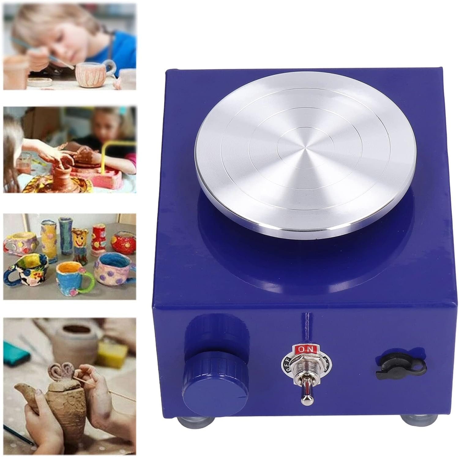 Mini Torno de Alfarería de Colores Brillantes, Estructura Compacta, Fácil Operación, Resistente Al óxido, Rendimiento Estable, Muy Duradero, Adecuado para Niños y Interacción