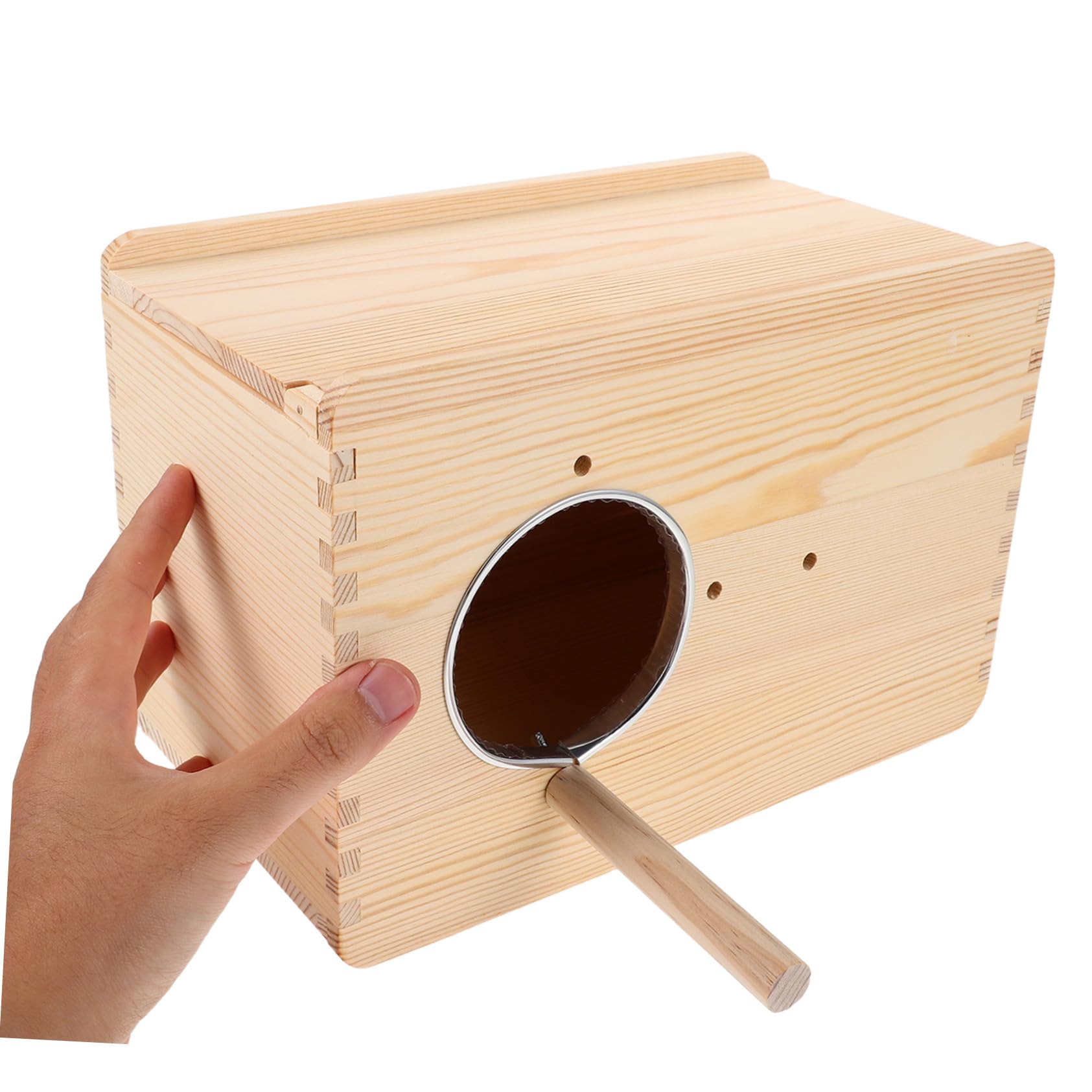 Caja Nido de Cría para Loros de Madera 25x18x15 Cm | Periquitos y Cacatúas, Casa Colgante para Agapornis, Bordes Lisos y Uso en Jardín o Patio