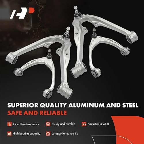 Miniatura 3 de A-Premium Juego de 10, brazo de control superior inferior, barra estabilizadora, extremo de barra de acoplamiento interior exterior, compatible con