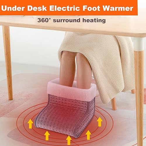 Vista 13 de CYFIE Calentadores de pies, calentador de pies debajo del escritorio para mujeres y hombres, almohadilla térmica eléctrica, calefacción de 10