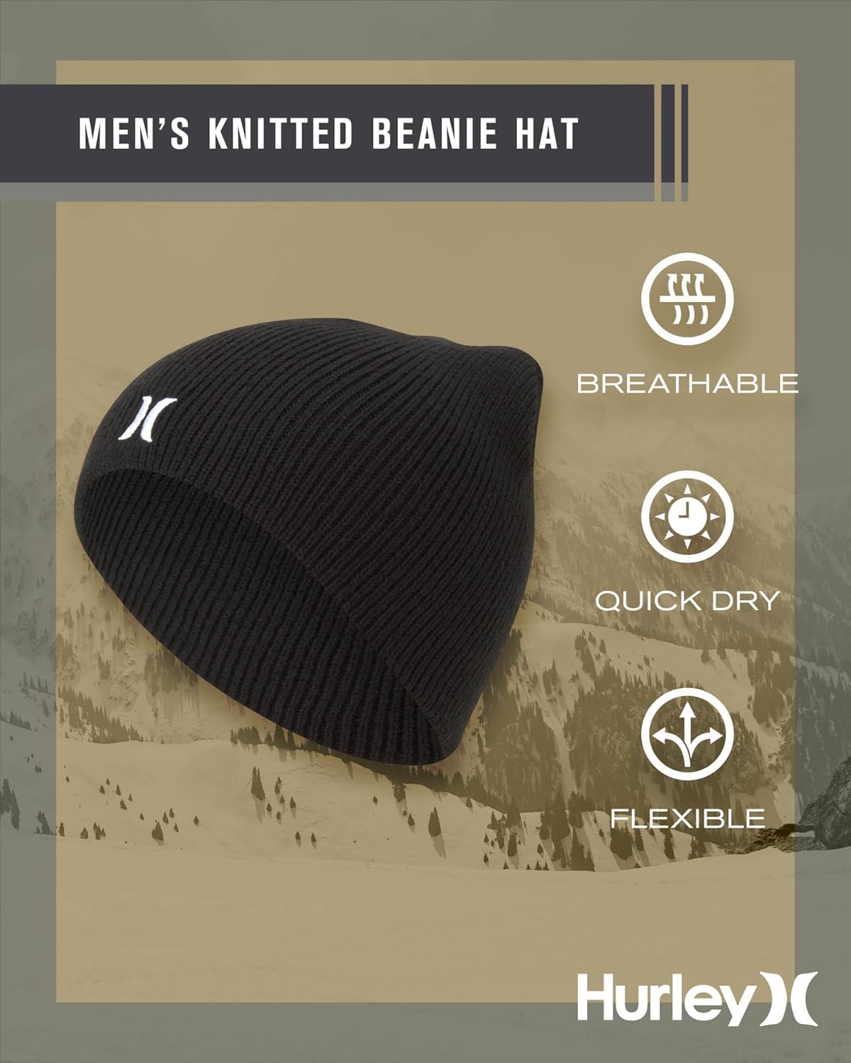 Hurley Men's Winter Hat - Classic Icon Beanie - Image 2