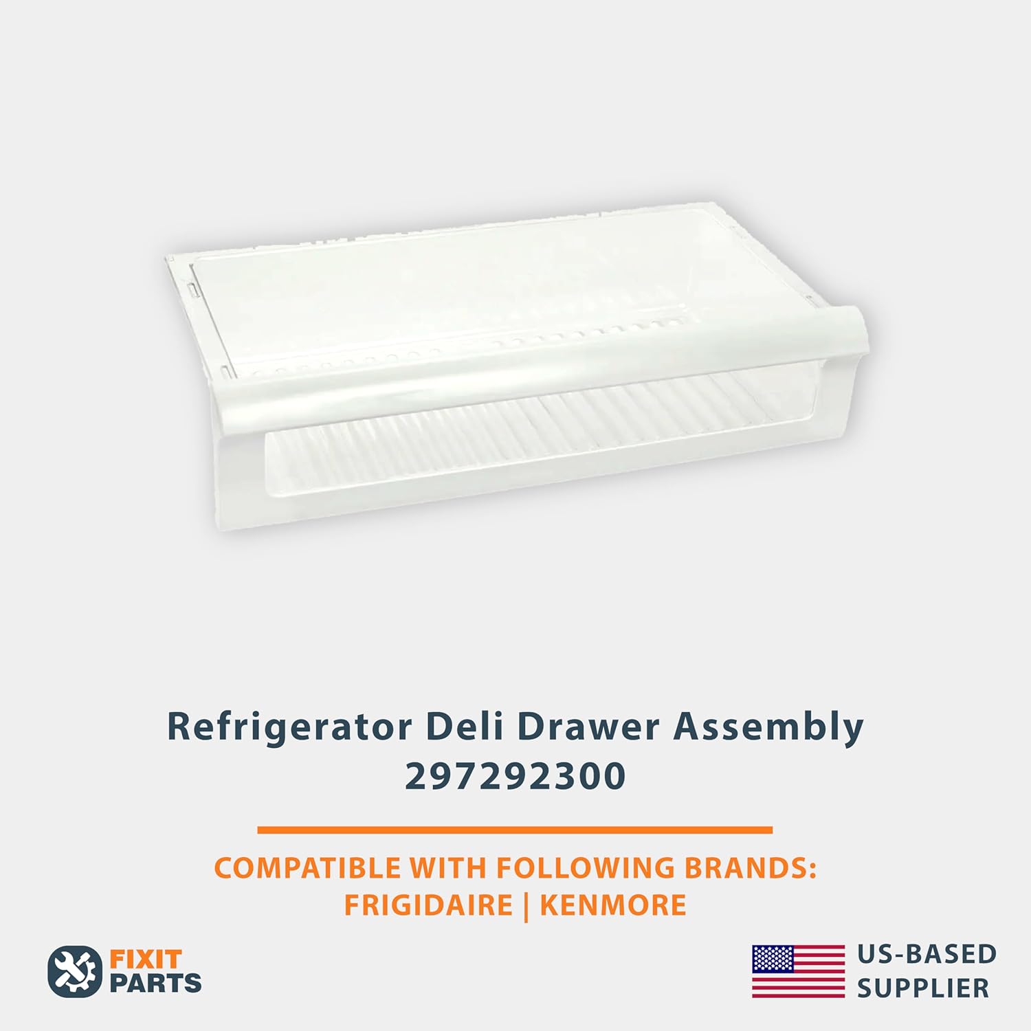 US-Based Supplier – 297292300 Genuine OEM Refrigerator Deli Drawer Assembly 26.3" L x 14.1" W x 6.3" H Replaces 297292302, AP5955268, 297292300, 297292301 Compatible With Fdaire Kenmore Refrigerators