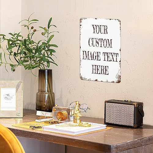 Miniatura 5 de Letreros de metal personalizados con imagen de texto, letreros vintage personalizados retro oxidado, letrero personalizado al aire libre, letreros