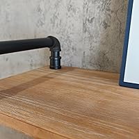 Vista 8 de Industrial Bookshelf, 5-Tier Pipe Shelf, Wall Mounted Bookcase for Home and Office (Weathered Brown, 48" L x 11.8" W x 70" H)