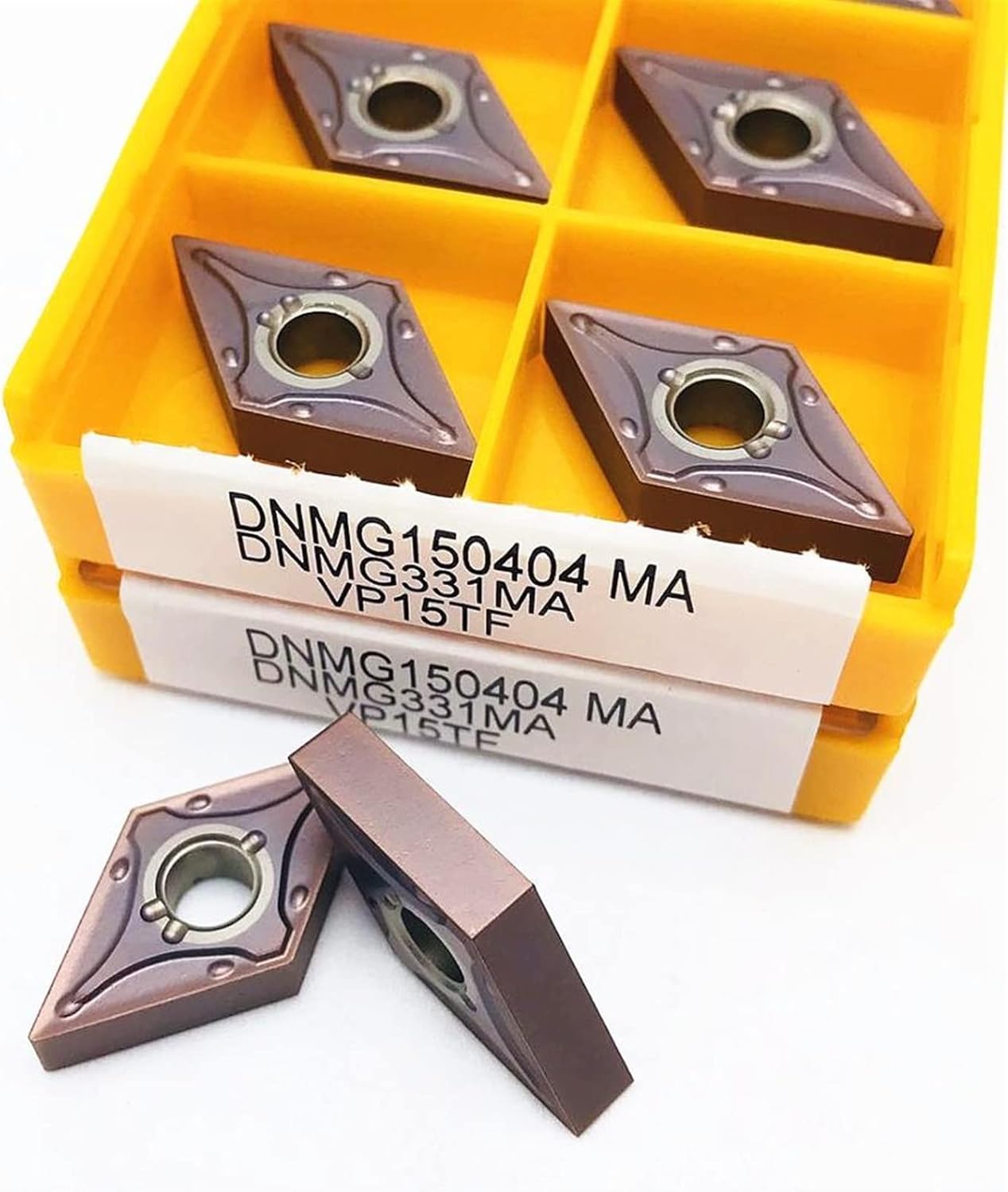 Carbide Insert DNMG150404 MA VP15TF External Turning Tool, DNMG 150404 Turning Insert CNC Cutting Tool TMP1105 (Angle : DNMG150404 MA VP15TF, Shank Diameter : 10PCS)