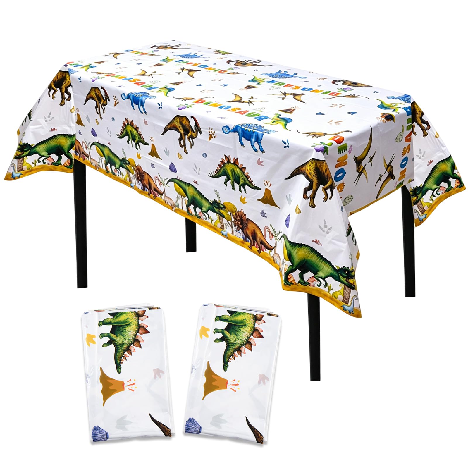MIANRUII Dinosaur Themed Party Tablecloth, 220x130cm Waterproof Tablecloth, Suitable for Decorating Jurassic Jungle Themed Parties and Dinosaur Themeds Gatherings (Dinosaurs)