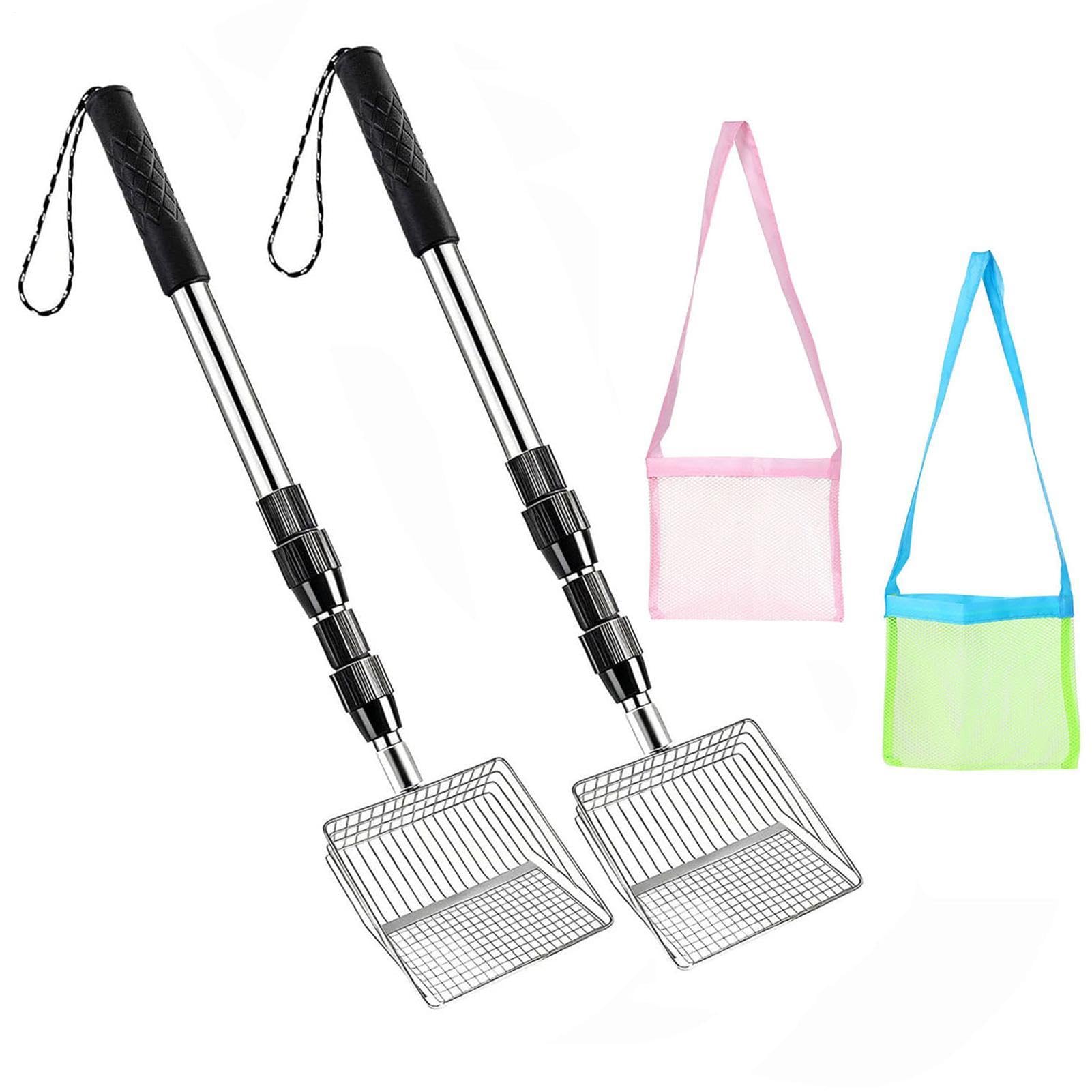 Tamiseur à sable pour plage avec pelle extensible et sacs à coquillages