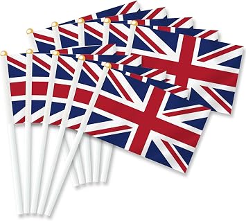 25PCS British Handheld Small Flag, UK Hand held Mini Decor Decoration Banner