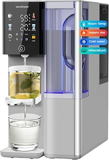 C5ALK-GY Countertop RO System, Hot & Cold Alkaline Water Bundle with Tea Infuser, 8-Stage Filtration, 3s Instant Hot Water, 4-Year Use, NSF/ANSI 372/42/58 Certified