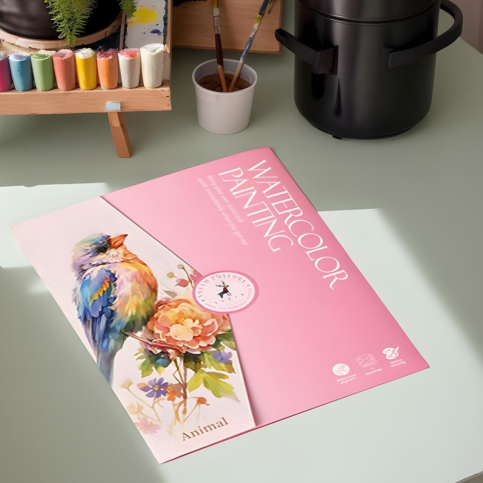 Waterverfwerkboek Voor Beginners - 12 Kleuren Verf Ingesteld Met