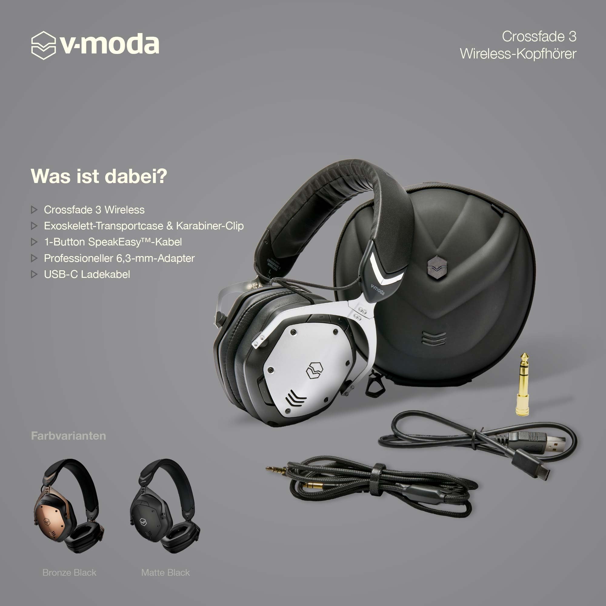 V-Moda Crossfade 3 | Kabelgebundener Over-Ear-Kopfhörer, favorisiert von Top-DJs weltweit | Druckvoller Sound, abgestimmt auf die Energie und Begeisterung im Club | Mobile Editor-App – Gunmetal Black