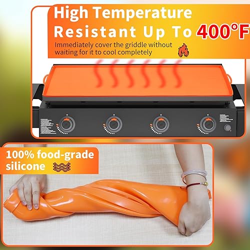 Miniatura 3 de Tapete de silicona de 36 pulgadas para parrilla Blackstone, cubierta de silicona de grado alimenticio de 36 pulgadas, tapete protector de silicona