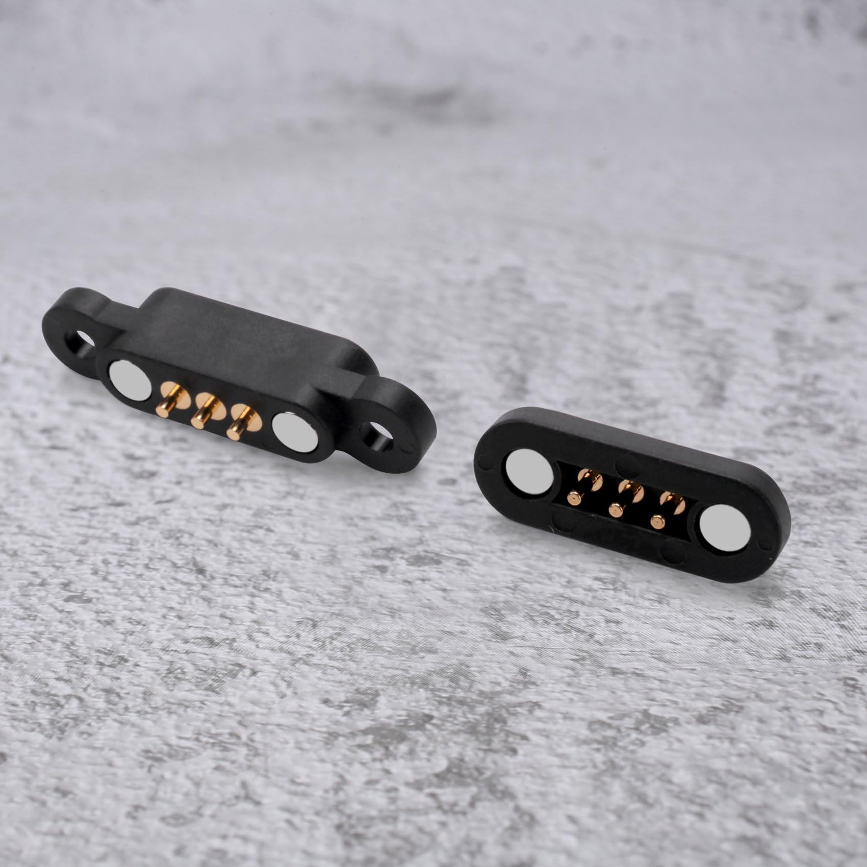 10 Pares de magnéticos Cargados por Resorte, Conector de 3 Posiciones, cuadrícula, Medida de 2,3 mm, Agujeros de Paso, Macho y Hembra