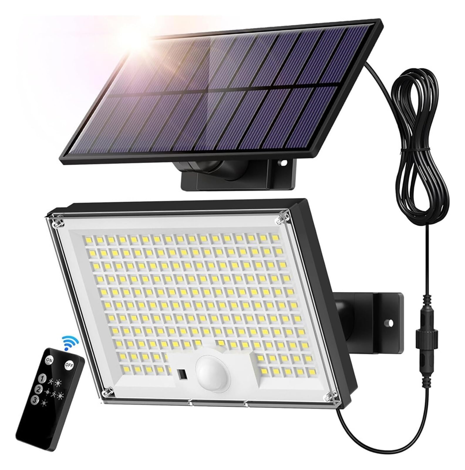 Lampa solarna zewnętrzna, LED Solar Outdoor Lights 3 Lighting Modes Wireless Solar Motion Sensor Waterproof Wall Lamp Solar Powered Garden Fence Yard