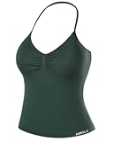 Influence Longline Strappy Workout Halter Tops for Women&comma;Removable Cups Padded Bras Impact Gym Yoga Sleeveless Top
