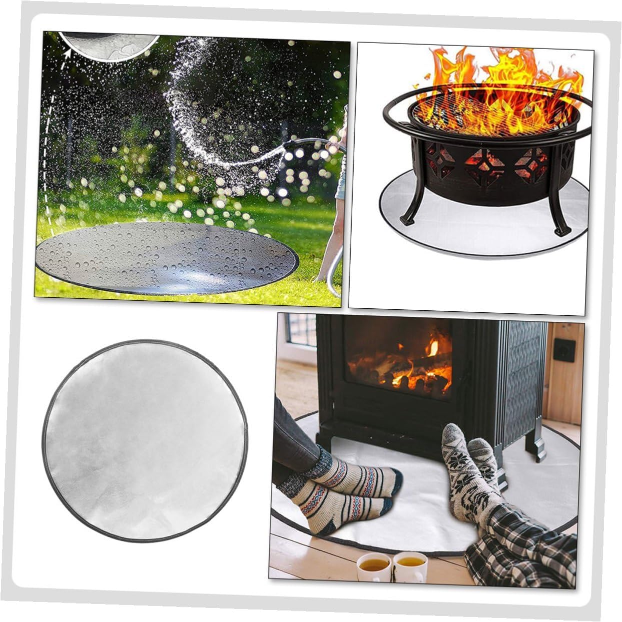 Fire Pit Floor Protector Mat Fireproof Outdoor Grill Pad for Camping BBQ Deck and Patio Shield Portable Fire-Resistant Picnic Mat for Stove and Barbecue Safety