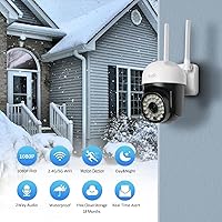Vista 2 de Cámara de seguridad de vigilancia WiFi con cable para exteriores, almacenamiento SD/Cloud 2.4G/5G WiFi 360° PTZ cámaras de seguridad