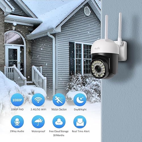 Miniatura 2 de Cámara de seguridad de vigilancia WiFi con cable para exteriores, almacenamiento en la nube gratuito 2.4G5G WiFi 360 PTZ cámaras de seguridad para