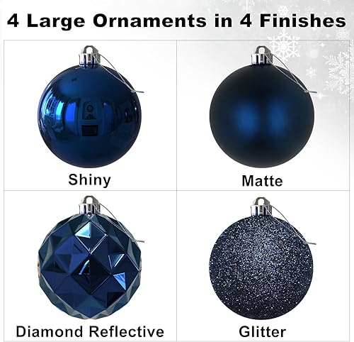 Vista 471 de 18 esferas medianas decorativas navideñas para árbol de Navidad, inastillables, para colgar, color púrpura, 2.5 pulgadas, paquete de 18