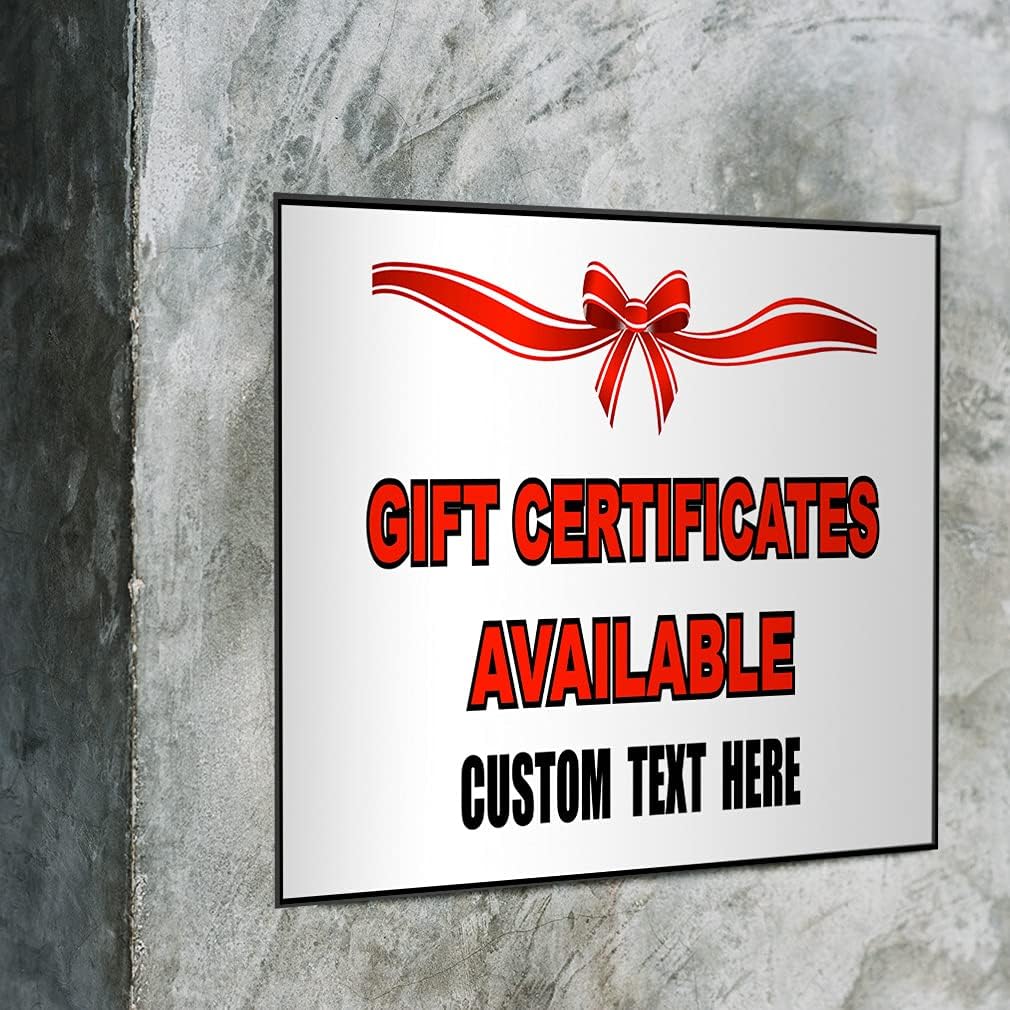 Custom Decal Stickers Multiple Sizes Gift Certificates Available Business Industrial Vinyl Safety Sign Label Gift Shop Signs Personalized Text Here 24x18Inches