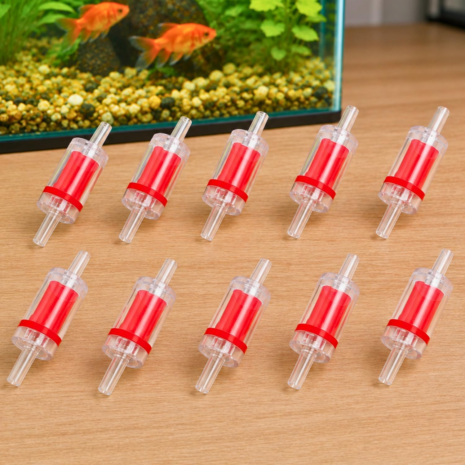 10PCS Aquarium Check Valve for Air Pump, One Way Non-Return Valve, Prevents Water Backflow, Oxygen Airline Tubing Connector Accessory for Fish Tank Aquarium
