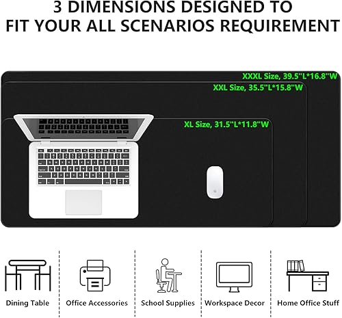 Miniatura 6 de 5 patrones de 3 tamañosAlfombrilla de mouse grande con diseño de mármol con diseño de mármol para escritorio, teclado y mouse, alfombrilla de