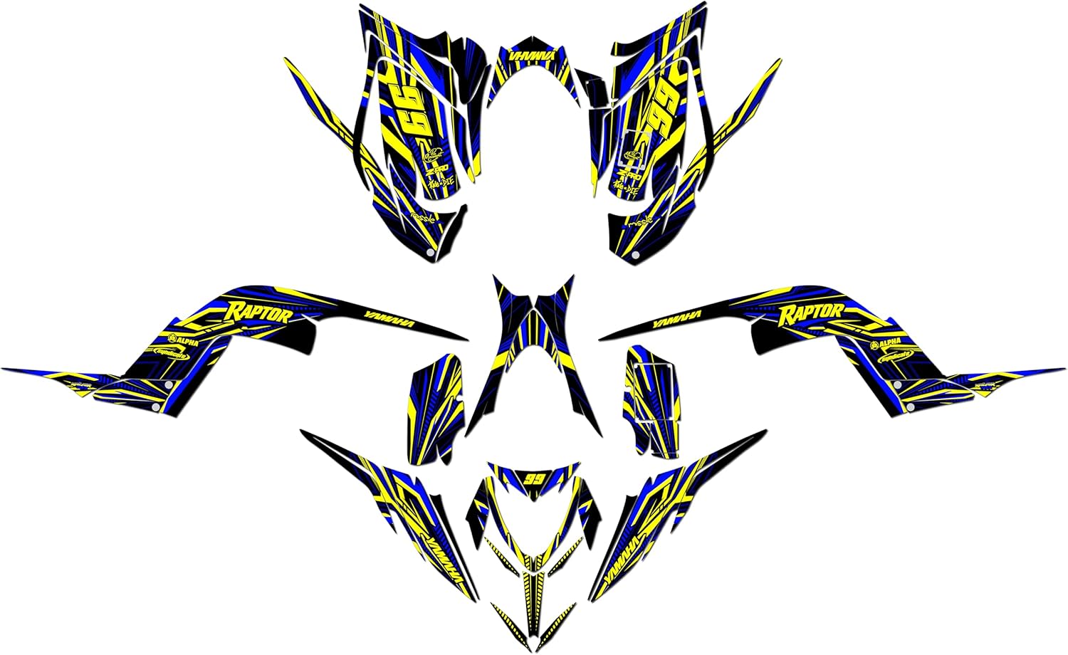 Graphics Kit for Yamaha Raptor 700 (2013+) Prime Series Gold 16 Mil - On/Off The Road - ATV UTV Dirt Bike Stickers, Quad Dirtbike Racing Decal Automotive Motocross Accessories no-Plastics