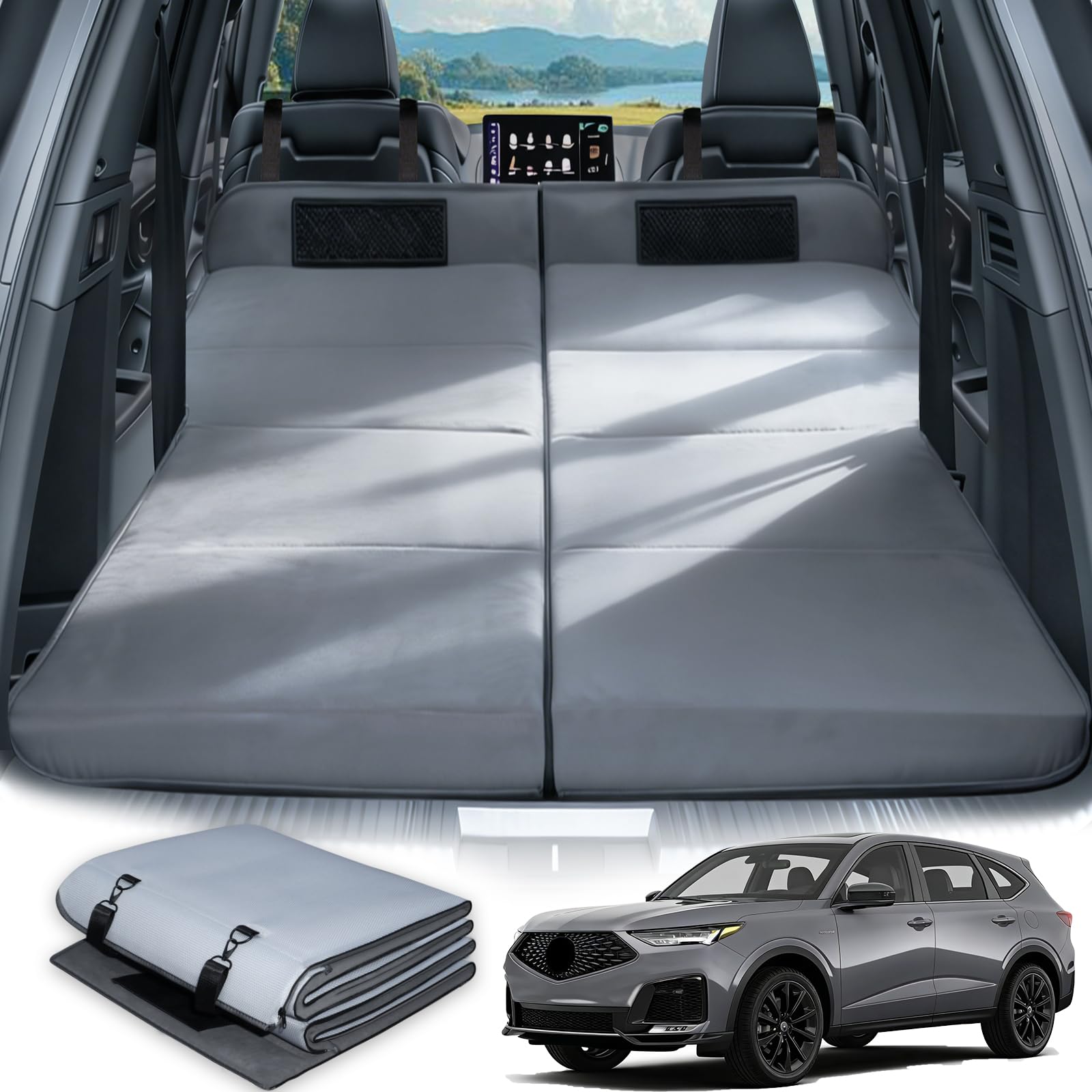 Car Bed for Acura MDX, Foldable Non-Inflatable Soft Foam Camping Mattress, Thickened Portable SUV Trunk Sleeping Pad, Air Mattress Upgrade for Camping &amp; Travel Essentials, Outdoor Sleeping Bed
