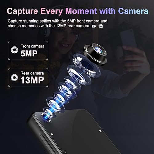 Miniatura 2 de Reproductor MP3 de 80 GB con Bluetooth y cámara, Android 13 MP3 MP4 reproductores con pantalla táctil de 4 pulgadas y altavoz, reproductor de música