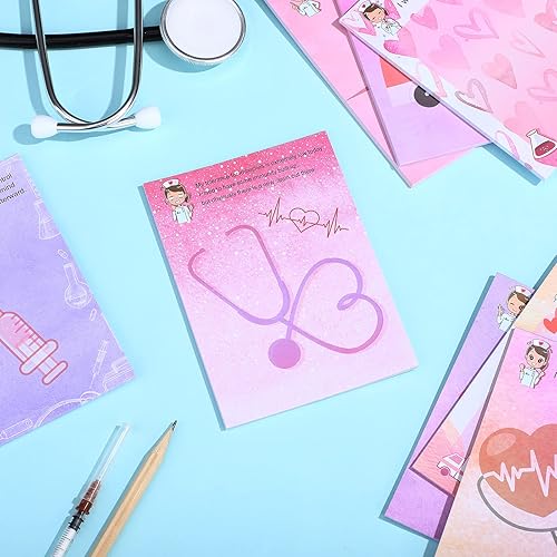 Vista 12 de Chinco 8 blocs de notas divertidas para enfermeras, notas adhesivas para enfermeras, autoadhesivos, sarcásticos, suministros de oficina