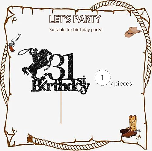 Miniatura 9 de Decoración para pastel de cumpleaños de 40 años, decoración de pastel de vaquero para hombres, decoración de vaquero de 40 cumpleaños, suministros