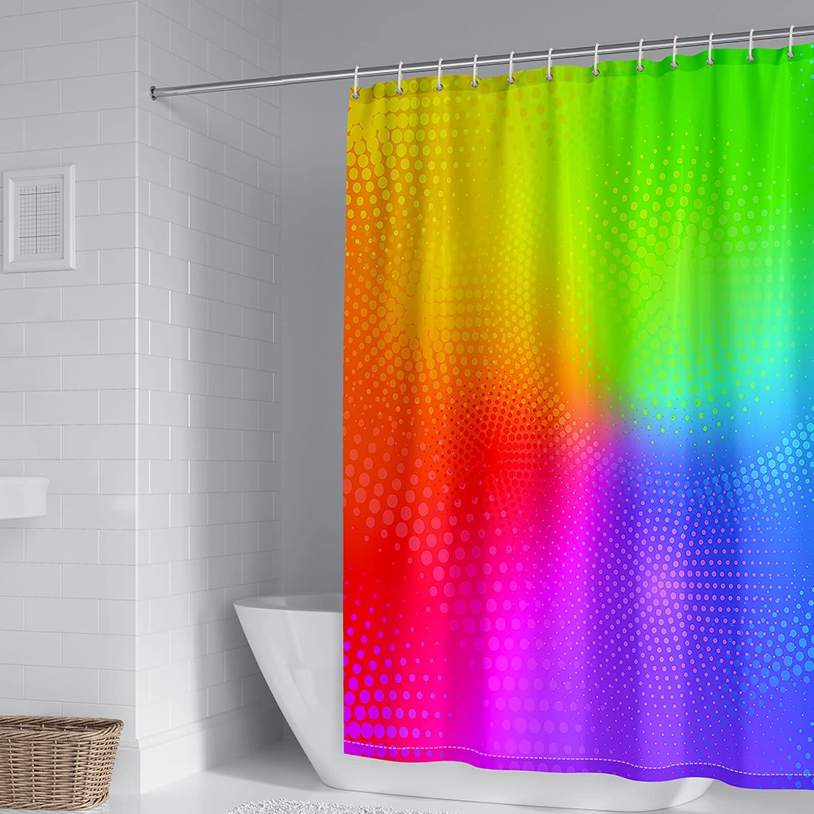 Rideau de douche anti moisissure 150x200cm à motif multicolore