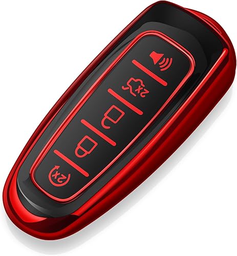 Tukellen Funda para llavero Ford de TPU suave, protección completa, compatible con Ford C-Max Edge Escape Expedition Explorer Flex Focus Taurus