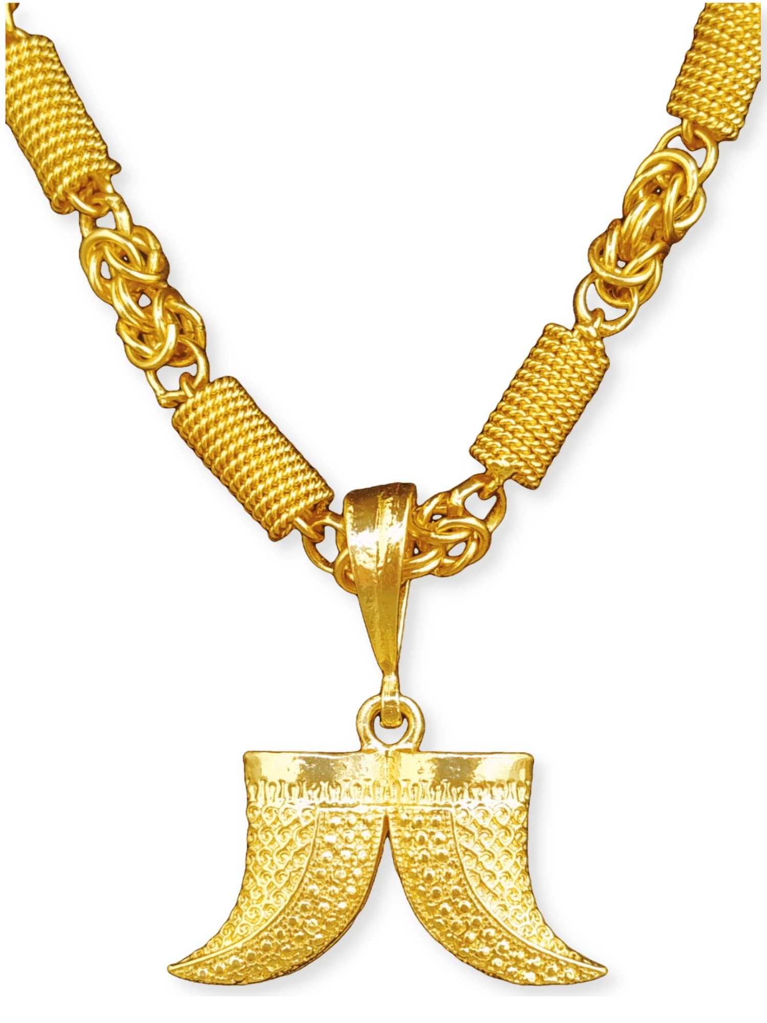 D D FASHION Gold plated Double Nail pandent with chains for Mens. (B0B4WSQ7QT) Amazon Price History, Amazon Price Tracker